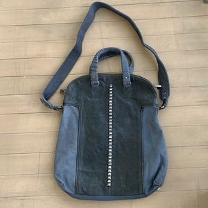 Pour La Victoire Blue Leather Crossbody/Satchel